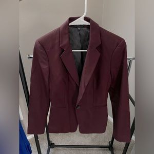 Express Burgundy One Button Blazer